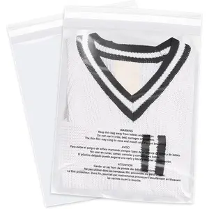 13" x 15" 200 Count Clear Self Seal Poly Bags with Suffocation Warning and Permanent Adhesive for Packaging, Shirts, Clothing & FBA