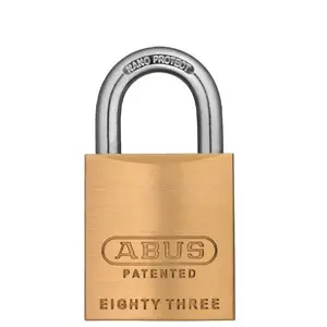 ABUS 83/45-300 Premium Solid Core Brass Padlock - Brass Body, S2, Schlage C, 5/6 Pin, Rekeyable Lock, Includes Keys, 1-53/64" Width
