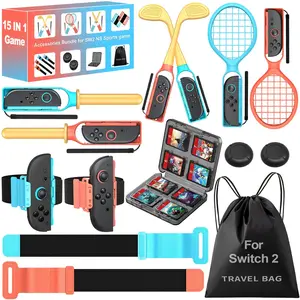 For 2025 Nintendo Switch 2 Sports Accessories 15 in 1 Bundle, Designed for Switch Sports Games, - Family Party Game Kit, Kids Gift Idea, Joy-Con 2 Compatible