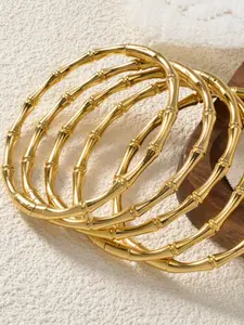 5 Piece Set Unisex Fashion Vintage Middle Eastern Style Stainless Steel Bangle Bracelets Stackable Bracelets for Daily Wear Ramadan Festivals Parties