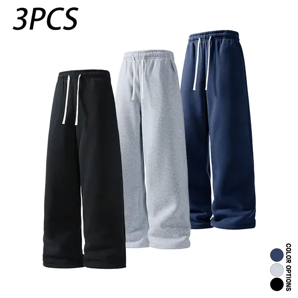 Men’s casual, comfortable long pants with an elastic waistband and tie closure, a loose fit suitable for sports and fitness, versatile everyday wear for spring and autumn.