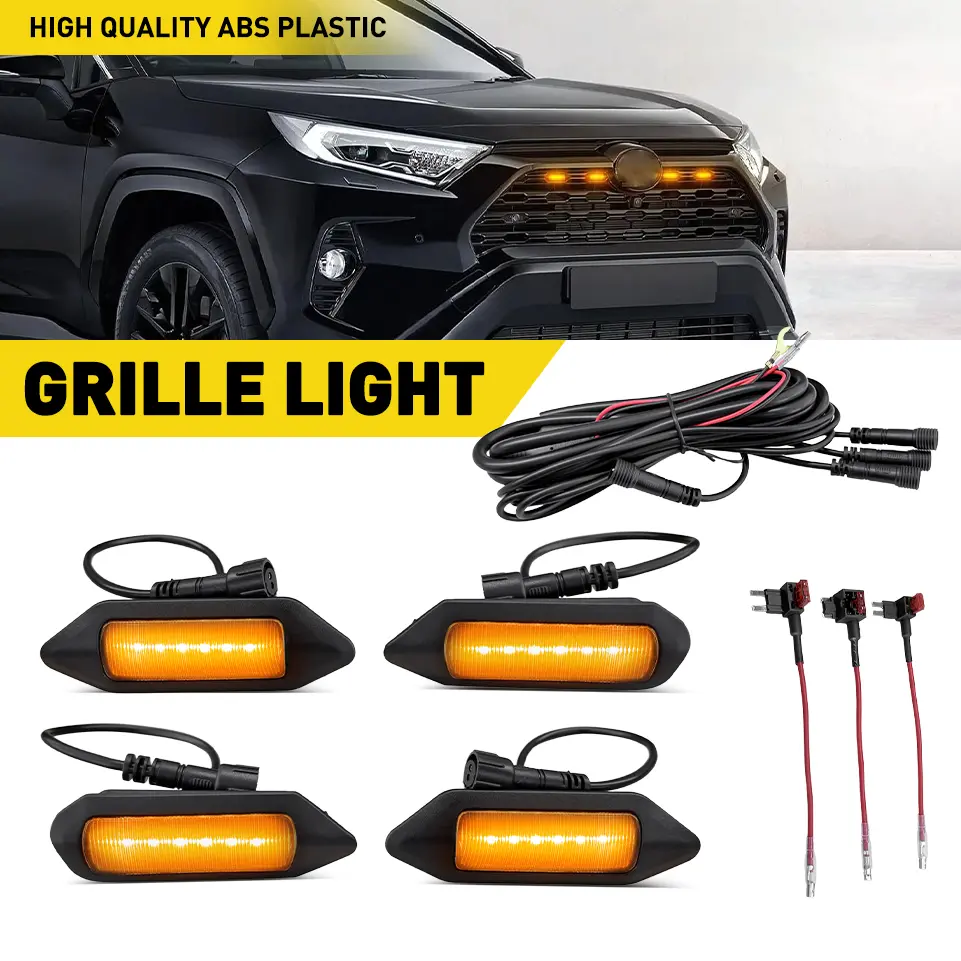 LED Grille Lights for Toyota RAV4 2019-2024 LE/XLE/SE/XSE Raptor Amber Light/White Light