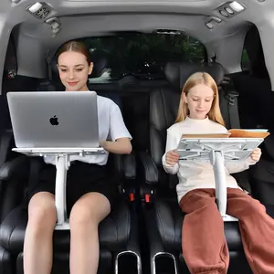 Car Seat Tray Table, Adjustable Travel Tray for Kids/Adults, Car Lap Desk for Laptop Computer Tablet Book, Front Passenger/Rear/Driver Seat Food Eating, Es