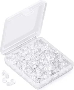 Silicone Earring Backs Earring Backings Soft Clear Ear Safety Back Pads Backstops Clutch Stopper Replacement for Fish Hook Earring Studs Hoops Diameter 4mm (300)