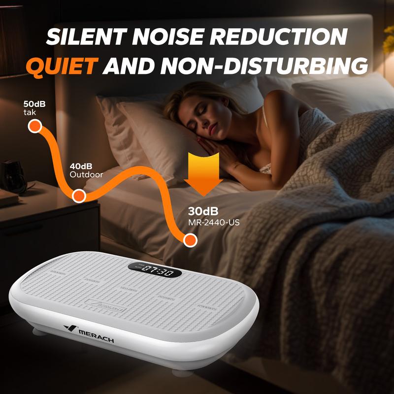 Merach High-Power Vibration Plate Exercise Machine,440lbs Weight Capacity, Bluetooth Remote Control, 4 Workout Modes for Home Gym Fitness Equipment, TikTokShopBlackFriday