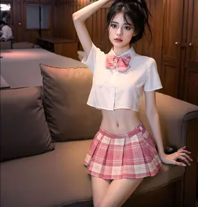 Women's Cow Print Two-Piece Outfit Halter Bikini Top with Ruffle Trim Apron-Style Mini Skirt Matching Choker Wrist Cuffs Bow Accent for Cosplay & Party Occasions, Women's Clothes, Mini Length