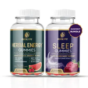 Day & Night Wellness Bundle - Herbal Energy Gummies + Sleep Gummies | Adaptogenic Daily Energy & Plant Based Sleep Support, Melatonin, Passion Flower, Sea Moss, Black Seed, Lion's Mane, Beet Root, Ashwagandha | 120 Gummies | 30 Day Supply