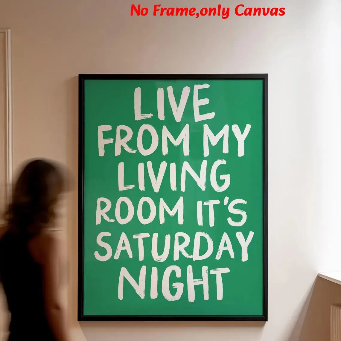 1 pc, wall art, modern poster, dopamine lettering canvas painting, green mood-enhancing art print, living room decor, bedroom decor aesthetic, housewarming gift, housewarming gift, unframed, Canvas Art And Prints For Walls