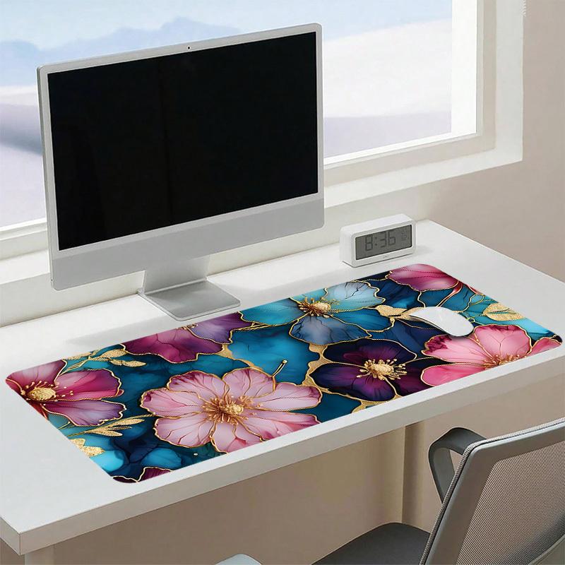 Extra Large Bohemian Style Floral Table Runner |   Aesthetic Mouse Pad with Non-Slip Rubber Base and Stitched Edges |   Vibrant HD Printed Floral Design |   Ideal for Home Office and Gaming |   The Perfect Gift for Women