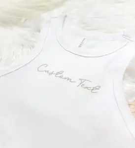 Custom Name Tank Top | Embroidered Bridal Tank | Personalized Wedding Gift | Bride Squad Outfit | Minimal Aesthetic | Unisex Cotton Top | Custom Date Shirt