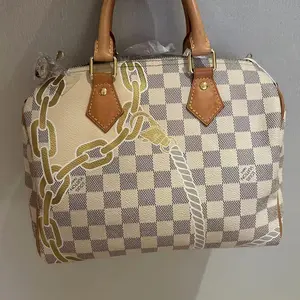 Pre-owned Louis Vuitton Damier Azur Nautical Speedy 25 Bag