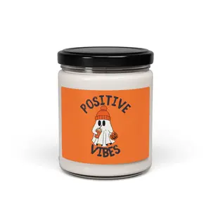 Scented Soy Candle, 9oz-Seasonal-Spooky-Halloween-Ghost-Candle-Festive-Natural Candle
