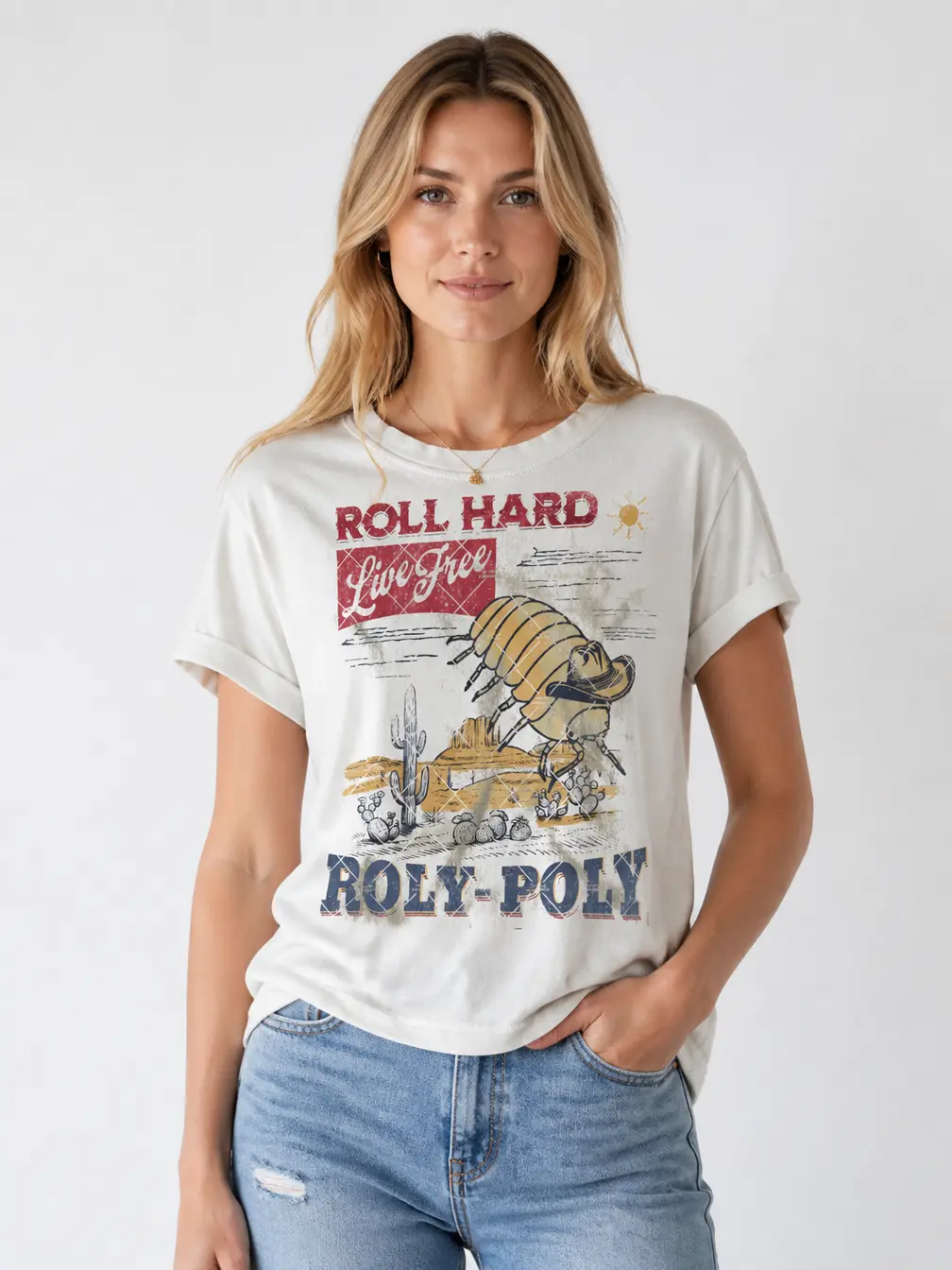 Roly Poly T-Shirt Retro Funny 90s Shirt Vintage Unisex Cotton Crewneck T-Shirt Menswear Womenswear Underwear Streetwear Top Hoodie Polyester Casual Short Sleeve Tropical