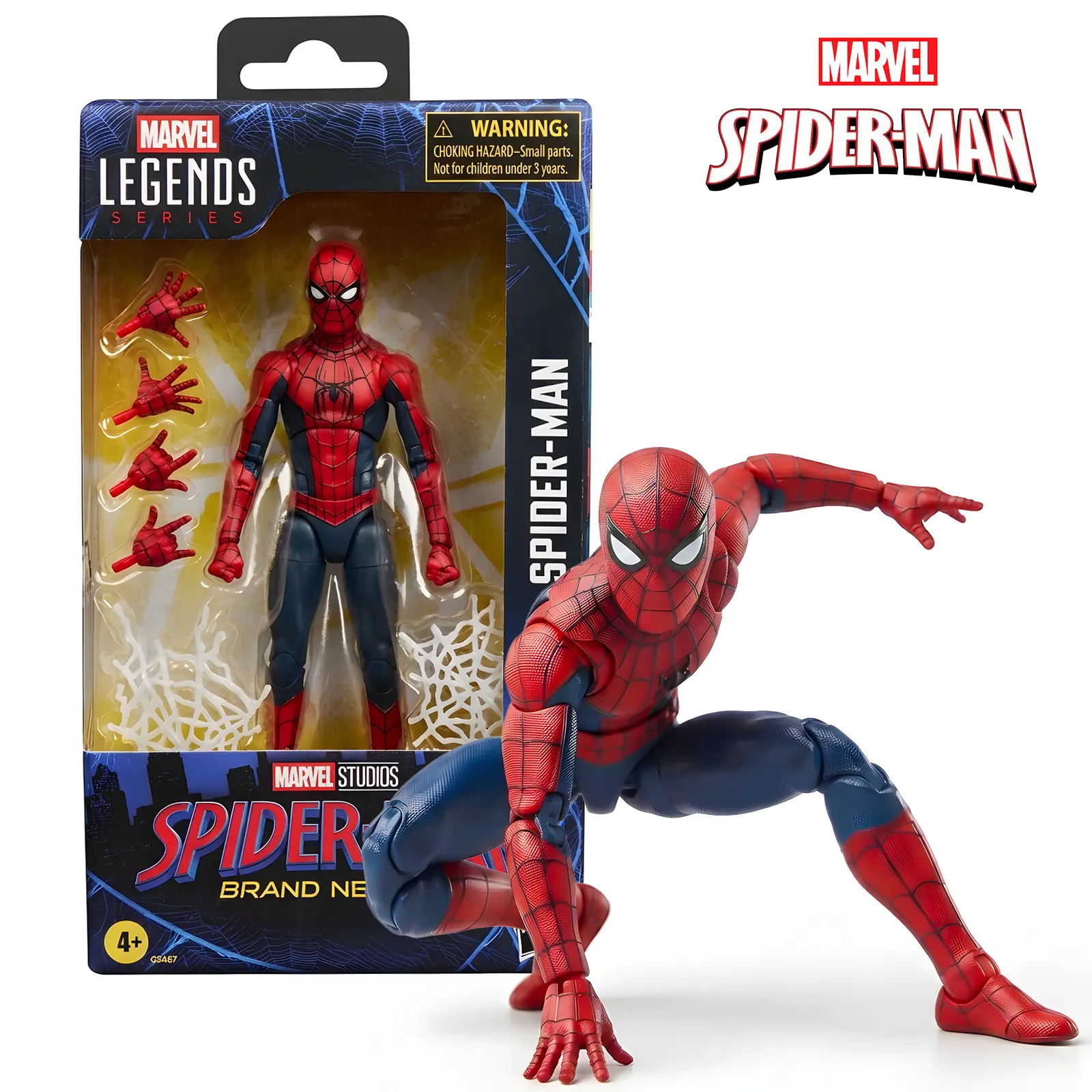 Marvel Spider-Man: Brand New Day 6-Inch Action Figure, Articulated Movie Collectible with 4 Alternate Hands and 2 Web Effects