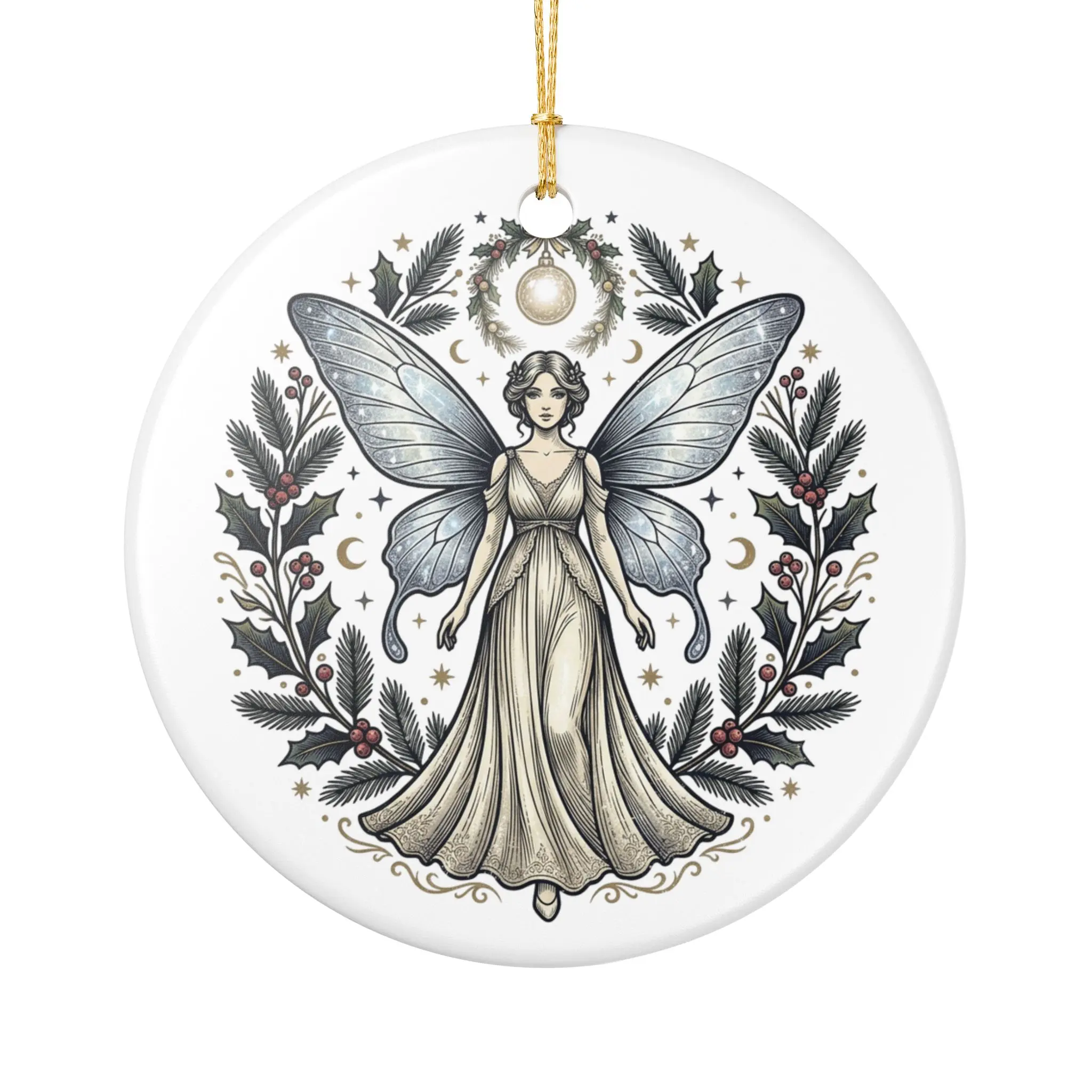 Winged Fairy Ceramic Decoration Ornament, (1pc)