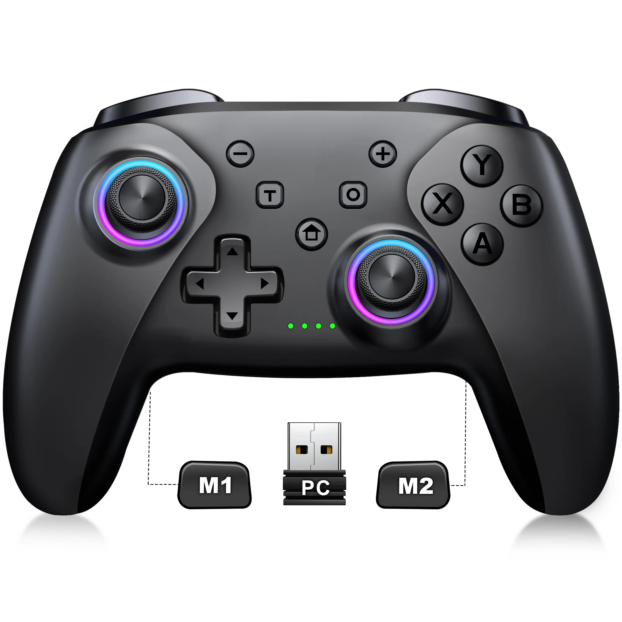 Wireless PC Controller - Bluetooth Controller with Hall Effect Joysticks & Triggers - No Stick Drift, No Dead Zone, 1000mAh Battery, Controller for PC, Switch, iOS and Android