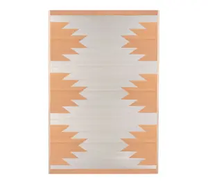 Northlight 4' x 6' Orange Beige Southwestern Outdoor Area Rug