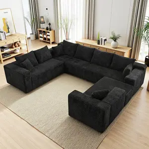 【#TikTokShopDealsforYouDays】【2 Packages Shipping】138'' Oversized U Shaped Sectional Couches, 8 Seater Modular Boneless Cloud Sofa with Chaise Lounges, 4-in-1 Flexible Combination Deep Seat Corner Large Couch,No Assembly for Living Room，#SummerVibes