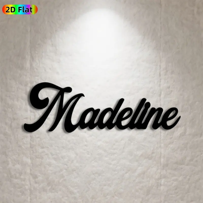 1pc Madeline Script Metal Wall Art, Elegant Madeline Statue Mural, Ideal Gift for New Year, Christmas, Name Decor Enthusiasts,  Wall Sculptures, Perfect for Bedroom Wall & Garden Fence, Personalized Name Wall Art for Name Enthusiasts