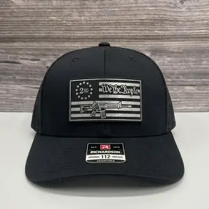 We The People 2nd Amendment Tactical Patch Hat, Vintage Americana Richardson 112 Trucker Cap, Retro Patriotic American Flag Rifle Snapback, Classic Independence Day Spirit Gear