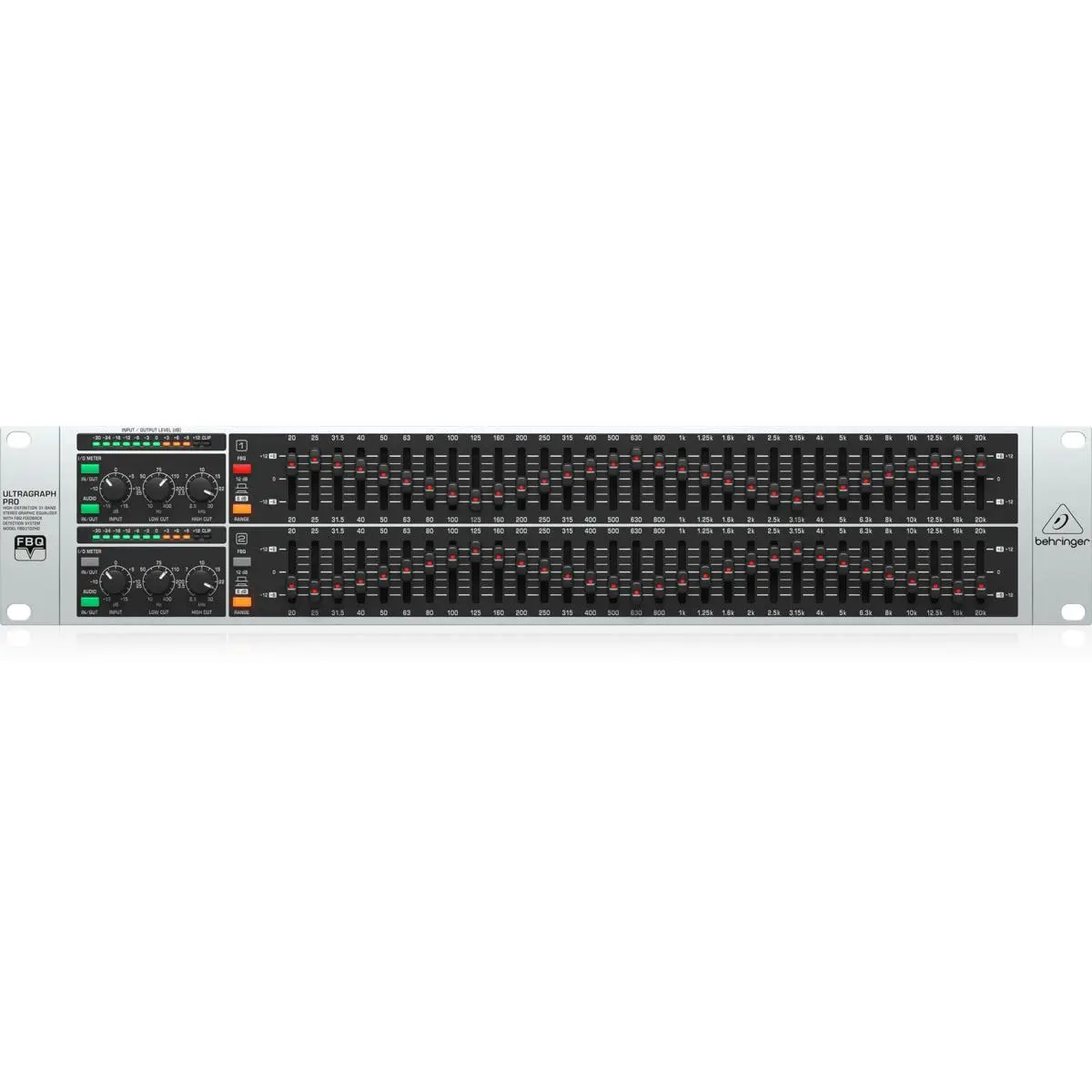 Behringer ULTRAGRAPH PRO FBQ3102HD High-Definition Dual-Channel 31-Band Stereo Graphic Equalizer with FBQ Feedback Detection System, Subwoofer Compatibility, Adjustable Audio Controls, Noise Reduction, Multiple Connection Options, Dual Ch.