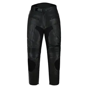 Men’s Motorcycle Leather Pants – Cowhide with Stretch Panels, Ventilated & Protective Riding Gear