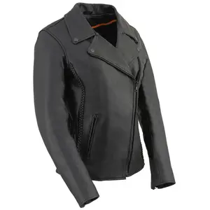 Milwaukee Leather Women's Classic Premium Leather Motorcycle MC Style Riding Jacket