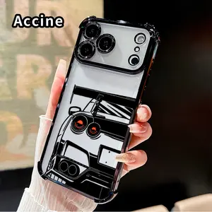 Phone Case for iPhone 17 16 Pro Max 15 Plus 14 13 12 11 E Air Racing Glow Patterned Four Corner Airbag Electroplated Anti-Collision Protection Smartphone Cover