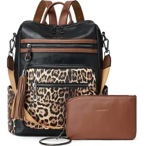 Shrrie Backpack Purse for Women Leather Backpack Fashion Designer Travel Backpack Convertible Shoulder Bag