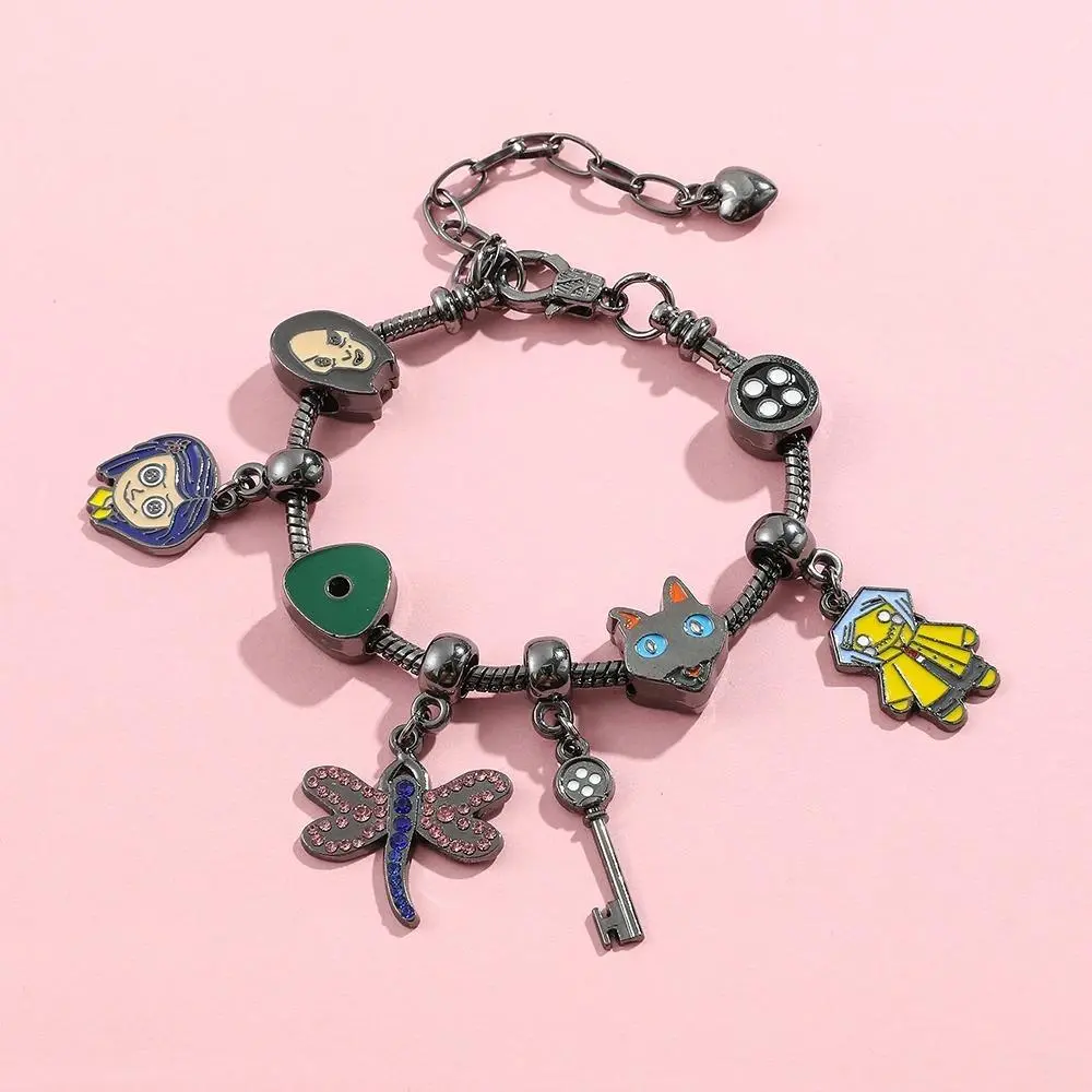 Luminious Anime Coraline Enamel Pendant The Secret Door Bracelet Coraline Inspired Charm Bracelet – Secret Door Enamel Jewelry Love