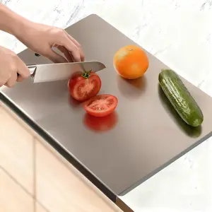 Stainless Steel Chopping Board, Non-slip Kitchen Chopping Board, Kitchen Cutting Board, Kitchen Accessories, Household Kitchen Gadgets #Summervibes