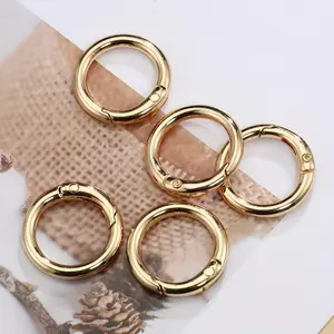 5pcs Metal O Ring Spring Clasps For DIY Jewelry Making, Openable Round Carabiner, Keychain Bag Clips, Chain Buckles Connector Christmas Gift