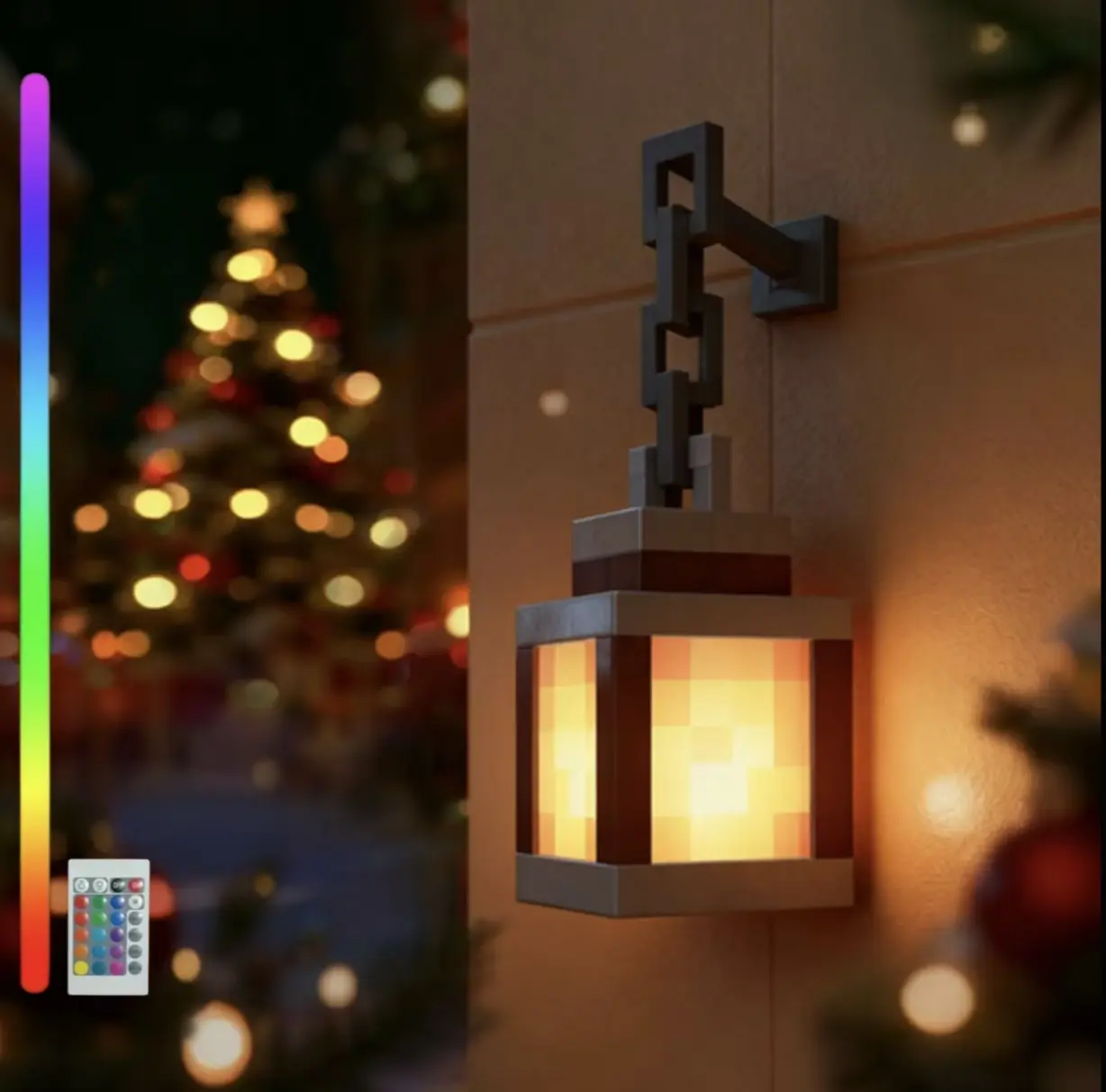 Minecraft game accessories: glowing lantern night light, rechargeable flashlight, children's bedroom bedside decorative ambient light, model lamp
