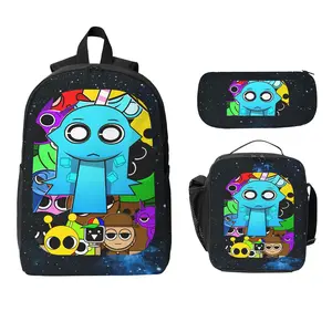 Sprunki backpacks -themed backpacks are available in 1-piece and 3-piece sets. Featuring cute and playful cartoon designs, they are comfortable backpacks for everyday school life and outdoor activities.