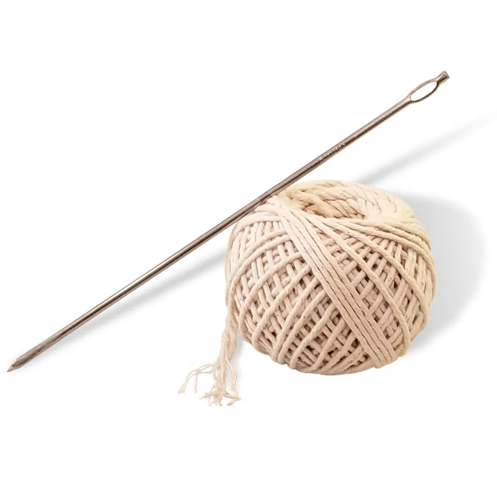 SpitJack 7" Stainless Steel Meat Trussing Needle and Butcher's Cooking Twine Bundle SpitJack 7" Stainless Steel Meat Trussing Needle and Butcher's Cooking Twine Bundle