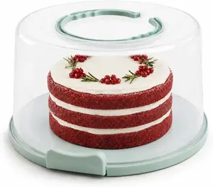 EXTRA LARGE & EXTRA STURDY Cake Carrier, Cake Stand with Lid and Foldable Handles - Multifunctional Serving Platter and Cake Plate - Cake Container with...