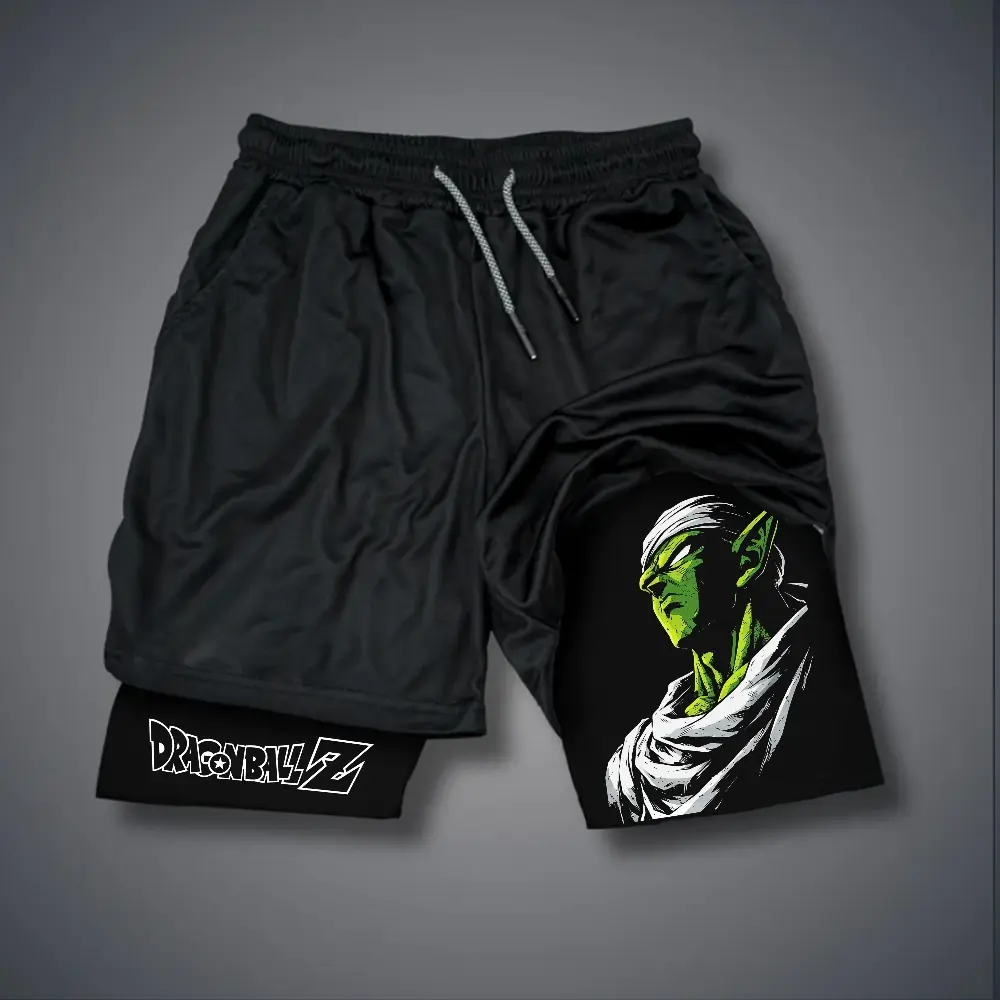 80s 90s Double-Layer Sports Shorts Graphic Shorts Black Camo Streetwear Shorts Men Outfits Men Vacation Outfits Shorts