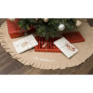 Personalized Burlap Christmas Tree Skirt