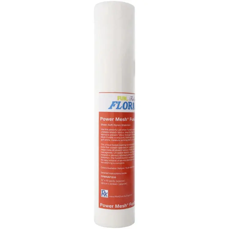 Floriani Power Mesh Cutaway Embroidery Stabilizer - Single Roll (20"x10 yd), Lightweight Soft No-Show Mesh Fabric, Knit Support for Monograms, Everyday Embroidery, Light Fabrics, Cleaner Hooping, 20" X 10 Yd