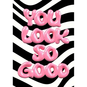 5D DIY Diamond Painting, Inspirational Slogan Diamond Painting Kit, You Look Awesome, High-Definition Art Diamond Painting, Full Mosaic Diamond Craft Kit, Diamond Pattern Design, Exercises DIY Skills And Concentration