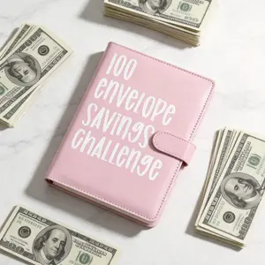 100 Day Savings Challenge Binder 100 Envelope Savings Book With Waterproof Cash Envelopes Pre Punched Holes Budget Planner For Family Budget