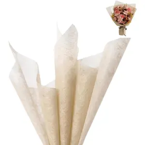 Korean Wrapping Paper  Flower Wrapping   Bouquet Packaging Tissue Paper Florist Supplies 15 Sheets, 22.8 x 22.8 Inch (Khaki)