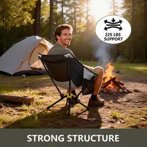 ADSMART Portable Camping Chair Lightweight Folding Chair for Camping - Outdoor Chair Supports 225Lbs - Camp Chair Outdoor Adventures