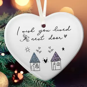 Best Friend Ornament, Friendship Christmas Ornament 2024, Friend Xmas Gift, Christmas Ceramic Ornaments, Besties Ornament, Long Distance Ornaments, Friend Ceramic Keepsake, Christmas Gift for Besties