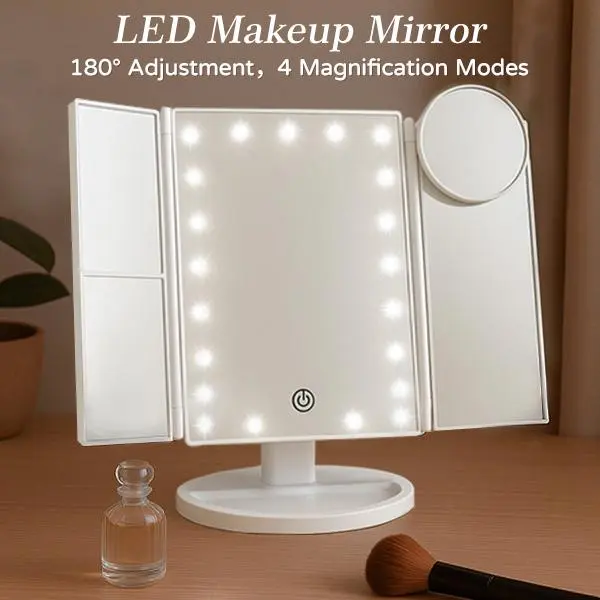 Makeup Mirror Vanity Mirror LED Lights 2X 3X 10X Magnification Portable Desk Mirror Touch Control Dresser Suitable for Adults & Gift Gift Choice