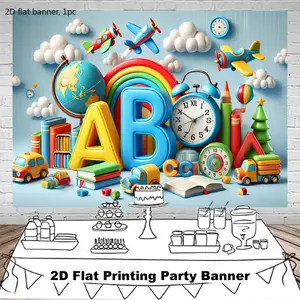 2D flat banner, 1 piece, educational supplies, party banner, anniversary, birthday, Mexican festival decorations, room wall tapestry, polyester background banner, outdoor decorative flag, kdj