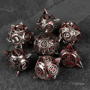 Bloody Morning Star Metal DnD Dice Set - Dice for Dungeons and Dragons, D&D Dice, RPG Dice