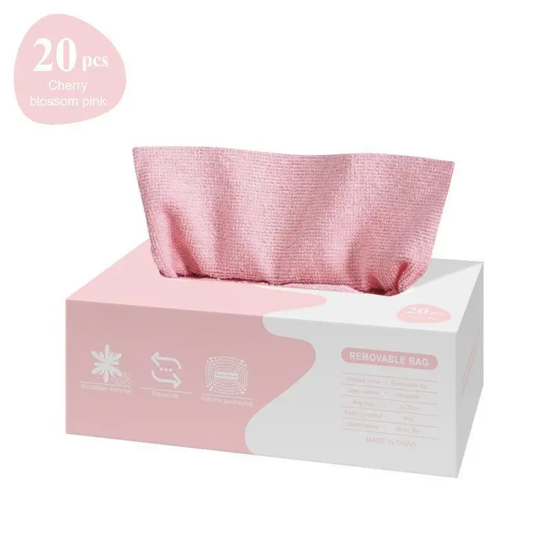 Assorted Cleaning Cloths Set - 20 Count Edgeless Terry Microfiber Cloths (7.9"x7.9"), Reusable Multi-Functional Dust Removal Towels for Home Kitchen, Gray & Pink Car Cleaning Cloths