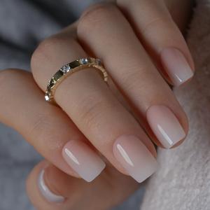 CurvLife Nude Ombre Press On Nail | 30Pcs | Short Square Fake Nails | Glossy Finish with Smooth Nude Gradient & Gentle Shine | Summervibes | Easy to Apply, Comfortable & Long-Lasting | Ideal for Daily Commutes, Business Meetings, Banquets & Formal Events