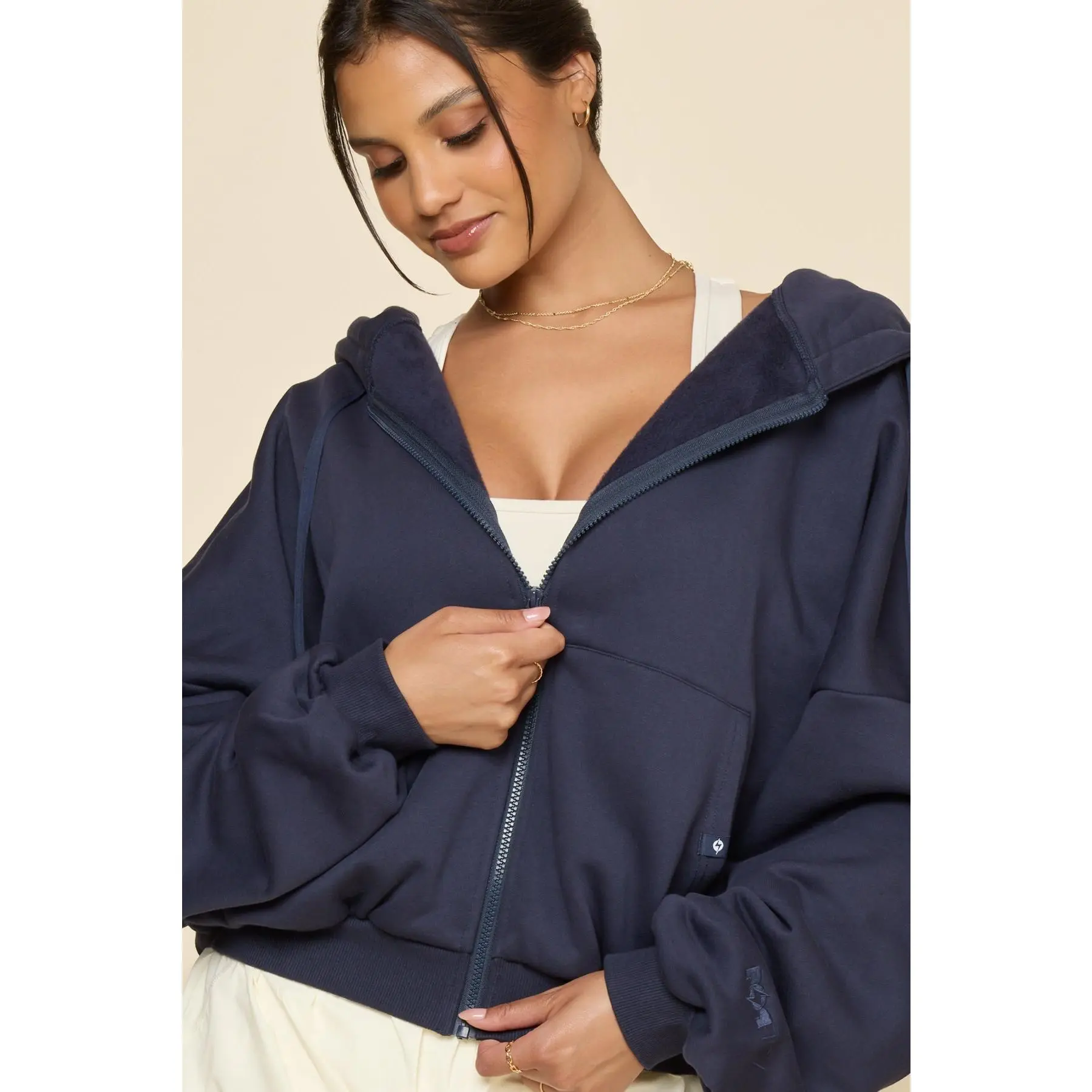 Zip Cloud Hoodie - Academic Navy